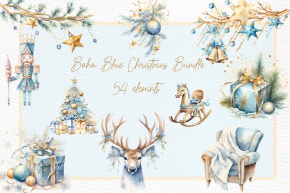 Boho Christmas Clipart Bundle Cozy Xmas Review