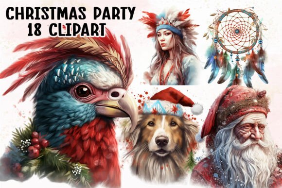 Boho Christmas Clipart: Illustrations for Festive Blogs