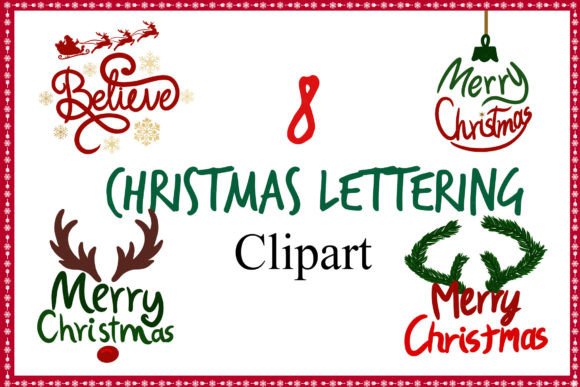 Christmas Letterings Clipart: Illustrations for Blogs
