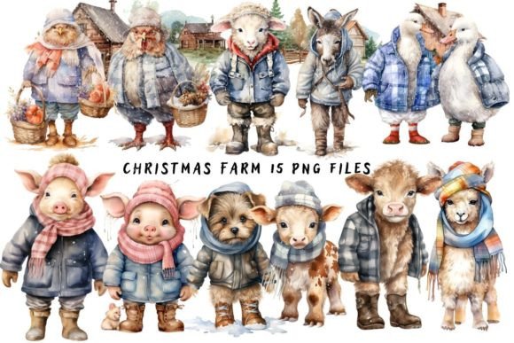 Christmas on the Farm Watercolor Set: Illustrations Review