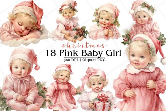 Christmas Pink Baby Girl Watercolor Illustrations Review