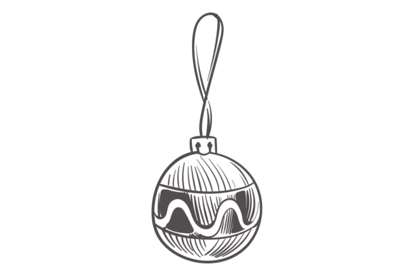 Christmas Tree Ball Sketch: Holiday Deco Illustrations