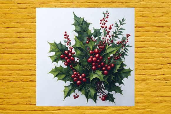 Christmas Watercolor Floral Arrangement: Illustrations