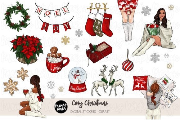 Cozy Christmas Illustrations for Crafters