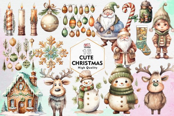 Cute Christmas Clipart: Illustrations for Sellers