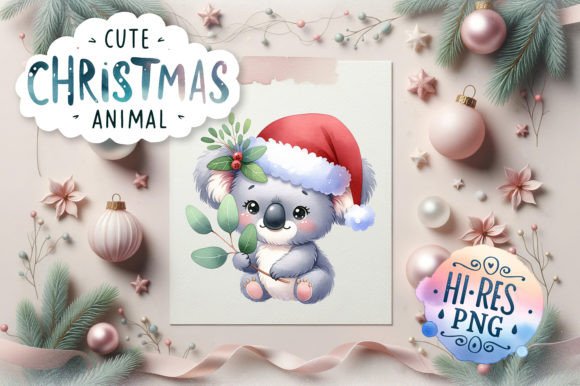 Cute Christmas Koala Watercolor Illustrations Review