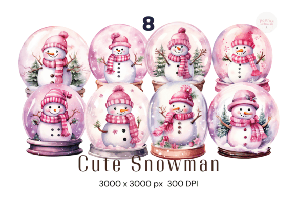 Cute Snowman Christmas Clipart for Illustrations