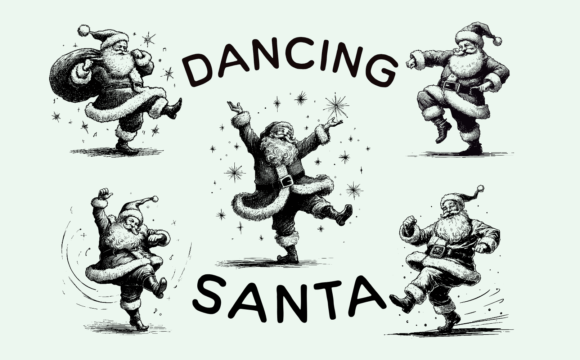 Dancing Santa Christmas SVG: Festive Illustrations