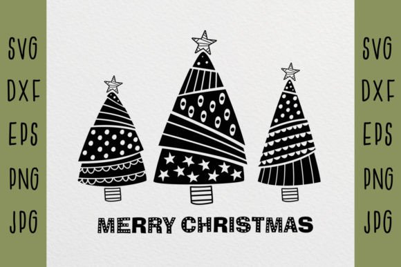 Merry Christmas Svg, Christmas Tree Svg: Illustrations