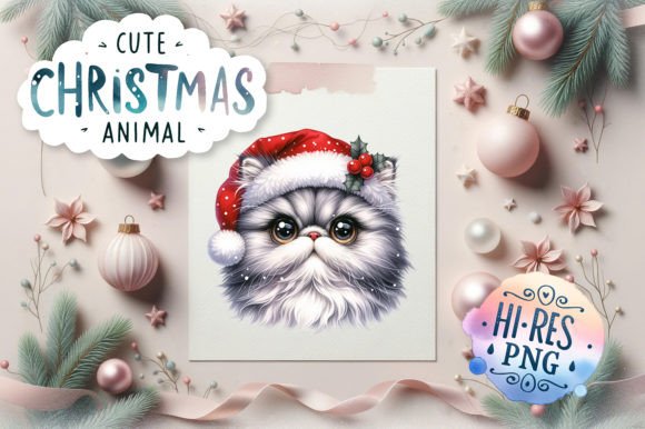 Persian Kitten Christmas Watercolor Illustrations Review