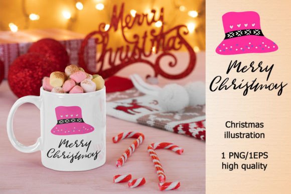 Pink Christmas Hat Illustrations for Festive Blogs