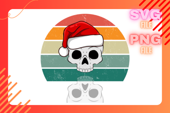 Retro Christmas Skull: Bold Illustrations for Festive Branding