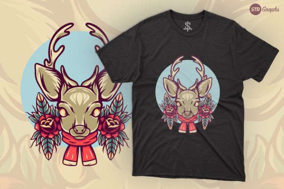Review: Christmas Deer - Retro Illustration for Embroidery