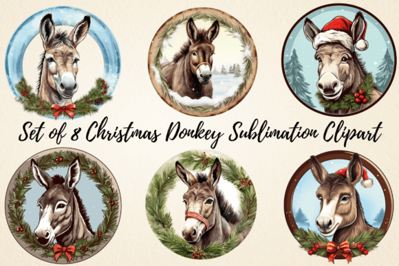 Review: Christmas Donkey Illustrations for Sublimation