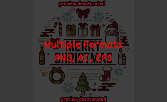 Reviewing Christmas Background with Elements 2 Illustrations