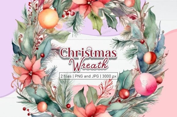 Reviewing Christmas Wreath Sublimation Clipart_01 for Stitch