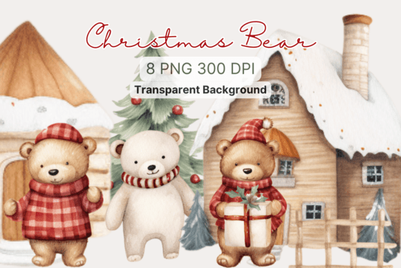 Reviewing the Christmas Bear Watercolor Sublimation Design