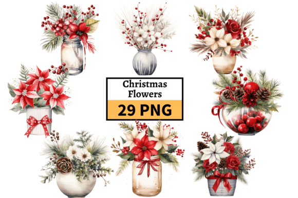 Reviewing the Christmas Flowers PNG Clipart Bundle