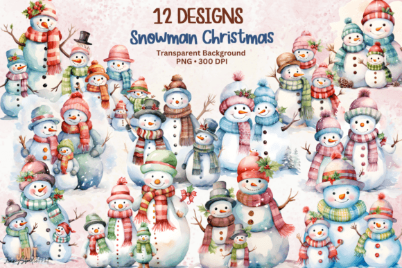 Snowman Family Christmas Clipart: Illustrations Review
