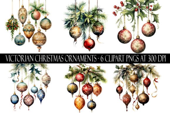 Victorian Christmas Clipart for Illustrations