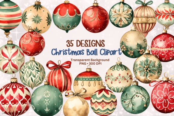 Watercolor Christmas Ball Clipart: Illustrations Review