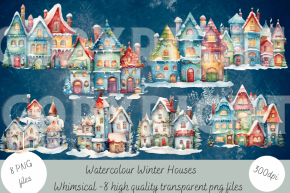 Whimsical Christmas Houses: Illustrations for Sellers